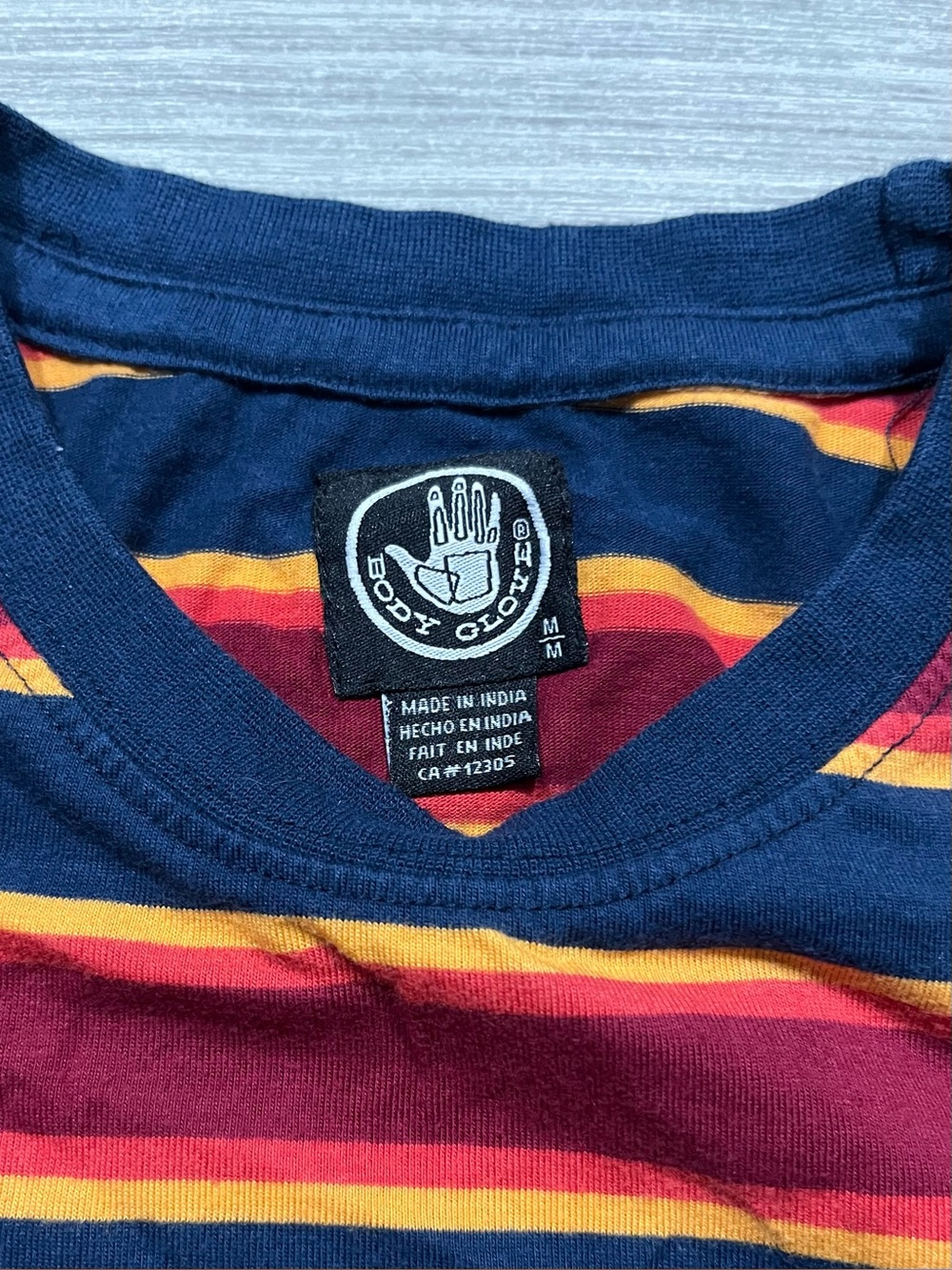 Body Glove Tee w/ Red Orange, Yellow, Stripes - Men's/Unisex - Medium - Picture 4 of 11